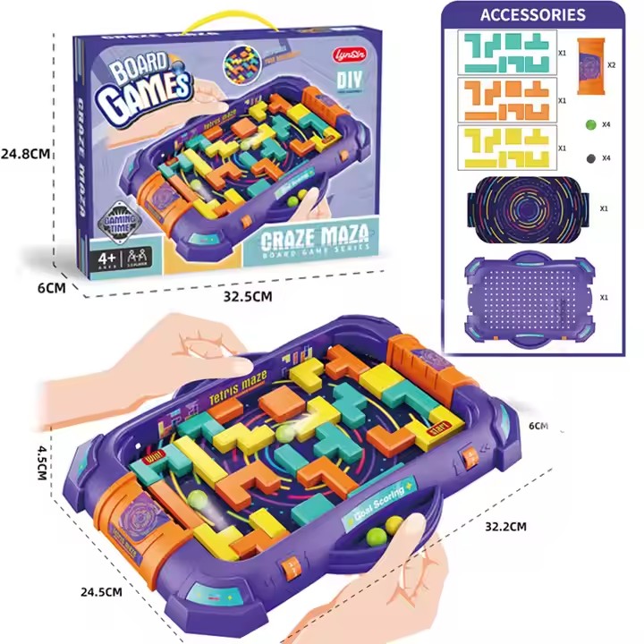 Jeu de Société Craze Maza Labyrinthe DIY 60 Pièces pour Enfants 4 Ans+