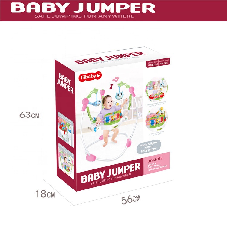 Sauteur Bébé Tiibaby Centre d’Activités Musical Pivotant 360° Réglable avec Jouets