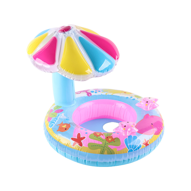 Bouee Siege Gonflable Bebe Avec Pare Soleil Palmier Piscine – Flottant Confort Et Protection