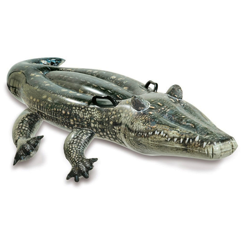 Jouet Gonflable Piscine Crocodile 170 Cm Avec Poignees – Bouee Enfant Flottante Stable