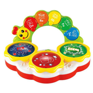 Tambour Jouet Interactif Bébé 5 Notes Sons Animaux et Chansons Enfants – Éveil Musical et Lumières