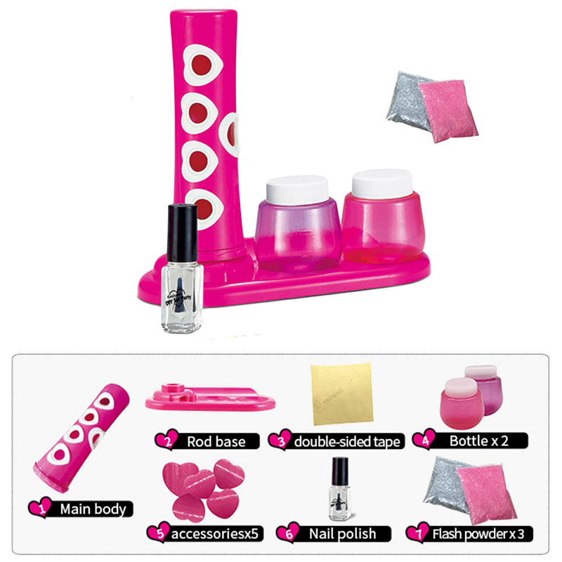 Kit Nail Art Enfant avec Applicateur Paillettes Vibrateur Vernis et Accessoires – Coffret Créatif