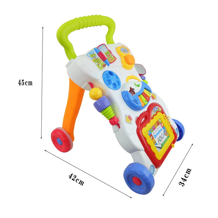 Trotteur Bébé Huanger avec Panneau d’Activités Musical et Roues Antidérapantes