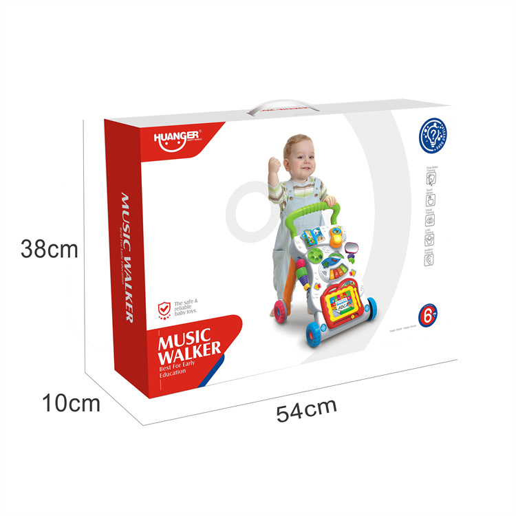 Trotteur Bébé Huanger avec Panneau d’Activités Musical et Roues Antidérapantes