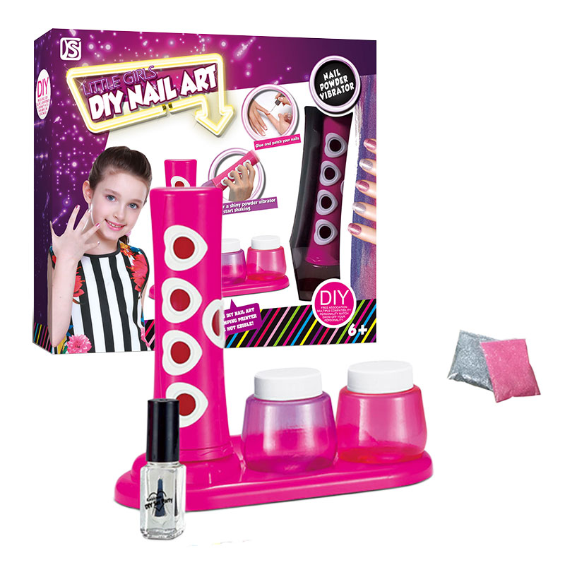 Kit Nail Art Enfant avec Applicateur Paillettes Vibrateur Vernis et Accessoires – Coffret Créatif