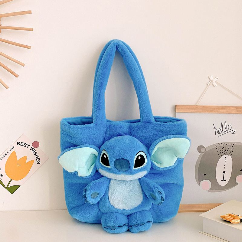 Sac à Bandoulière Peluche Stitch Bleu pour Enfant et Adolescent