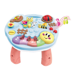 Table d’Activité Musicale Bébé Piano Lumières Mélodies Chenille Engrenages 12–18 Mois