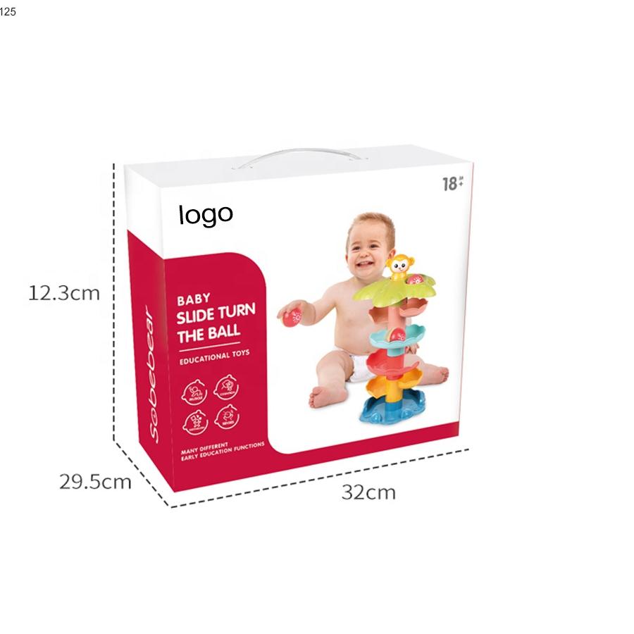 Toboggan A Balles Bebe Sobebear 18 Pieces Educatif – Jeu Motricite 18 Mois+