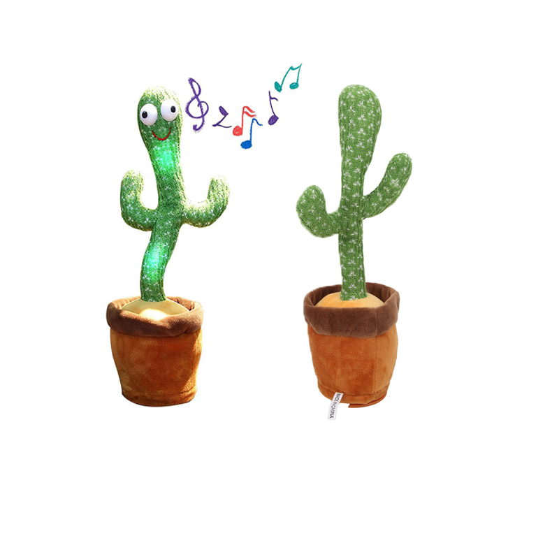 Cactus Dansant Interactif Enfant Peluche Musicale Repetiteur Voix – Jouet Lumineux 120 Chansons