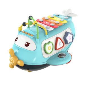 Jouet Éducatif Bébé Multifonctionnel Avion – Xylophone Formes Lettres et Chiffres