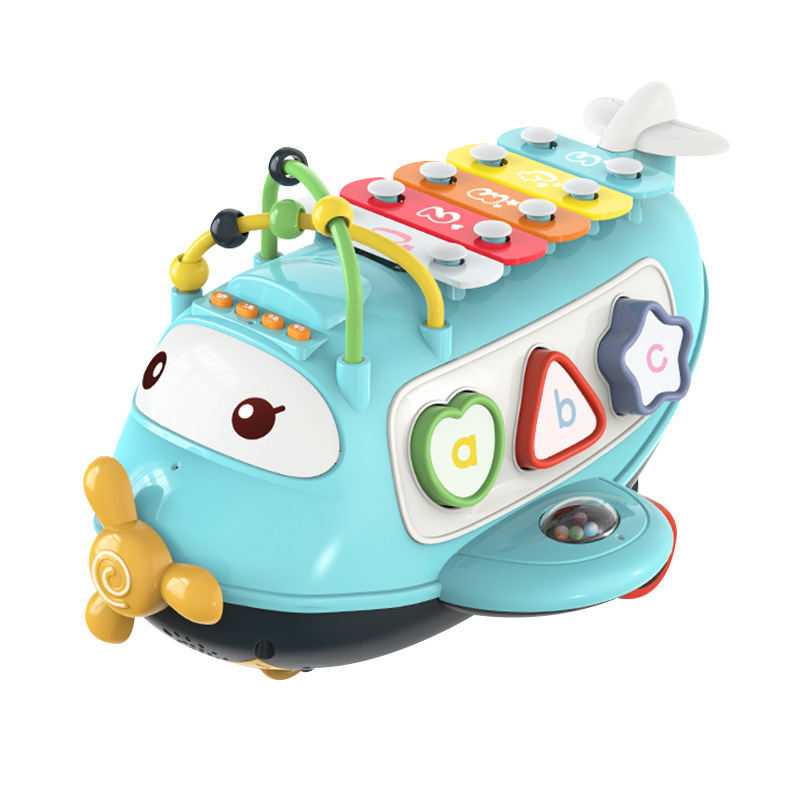 Jouet Éducatif Bébé Multifonctionnel Avion – Xylophone Formes Lettres et Chiffres
