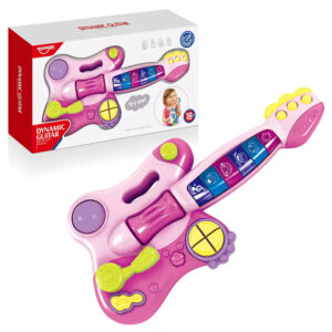 Guitare Rose Huanger Jouet Musical Interactif 18 Mois+ – Lumières Sons et Modes Musicaux