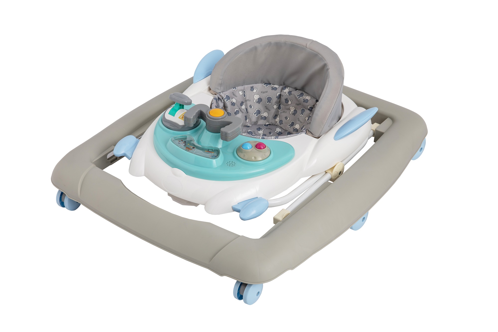 Trotteur Bébé BURBAY Youpala avec Tablette de Jeux Musique et Lumières Réglable en Hauteur