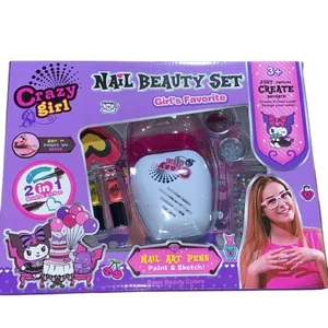 Nail Beauty Set Crazy Girl Enfant avec Sécheuse à Ongles Vernis et Accessoires – Kit Manucure