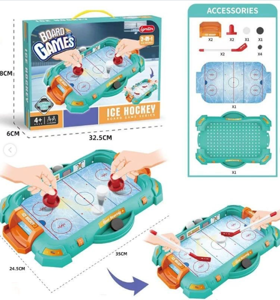 Jeu de Société Hockey sur Glace de Table 2-en-1 Lynsin Mini Arcade Enfant