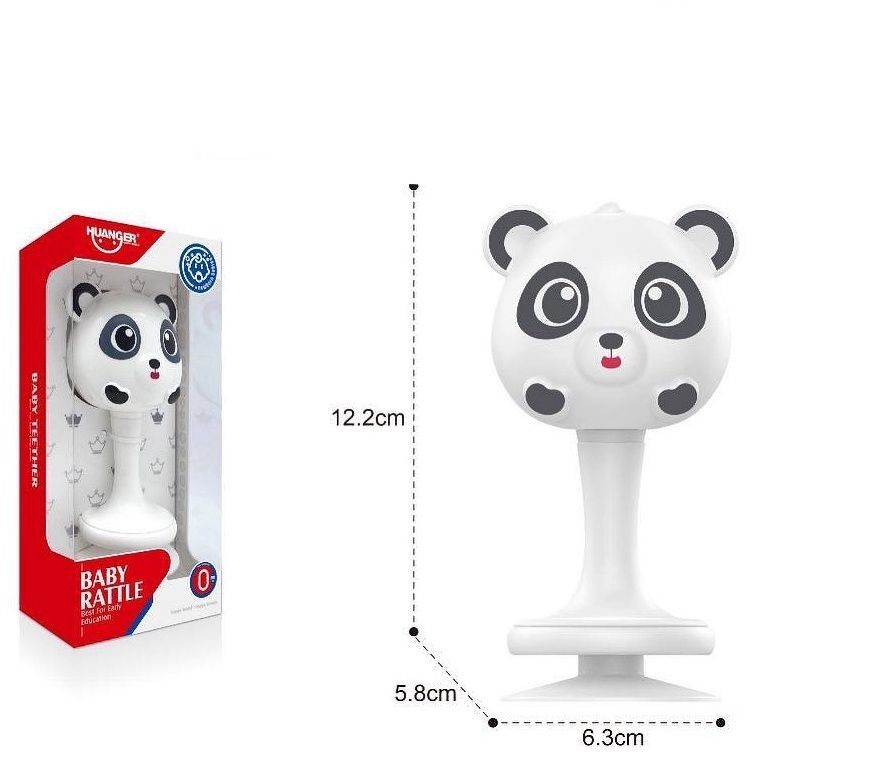 Hochet Panda Huanger Ventouse 12,2 cm – Jouet Éveil Bébé Fixation Surface Plane