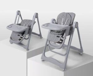 Chaise Haute Évolutive AG600 Burbay 2-en-1 avec Fonction Balancelle et Dossier Inclinable
