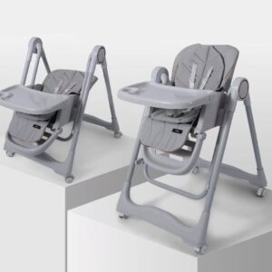 Chaise Haute Évolutive AG600 Burbay 2-en-1 avec Fonction Balancelle et Dossier Inclinable