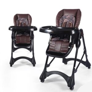 Chaise Haute AG008 Burbay Réglable avec Double Plateau et Harnais 5 Points