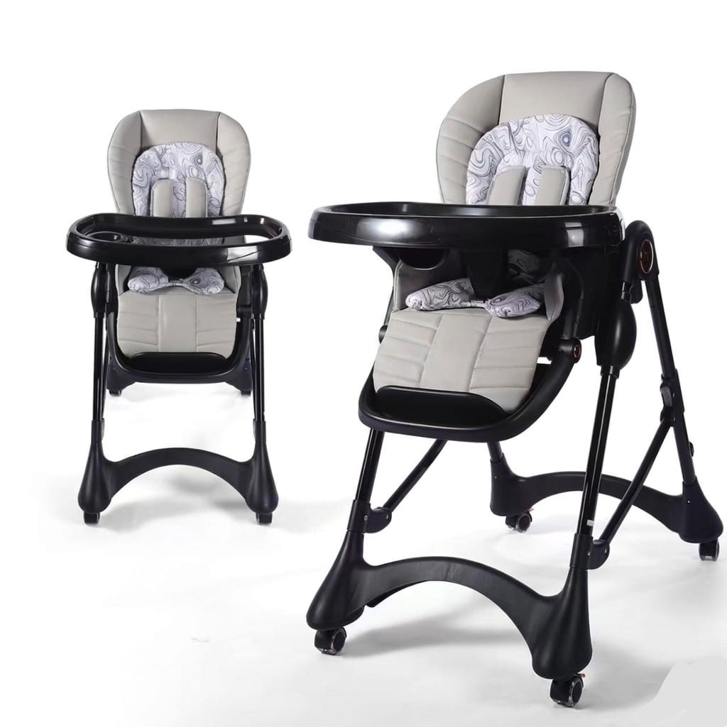 Chaise Haute AG008 Burbay Réglable avec Double Plateau et Harnais 5 Points