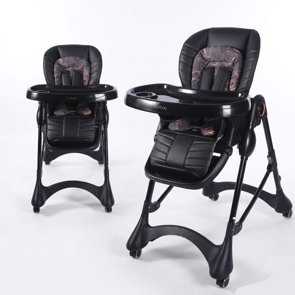 Chaise Haute AG008 Burbay Réglable avec Double Plateau et Harnais 5 Points
