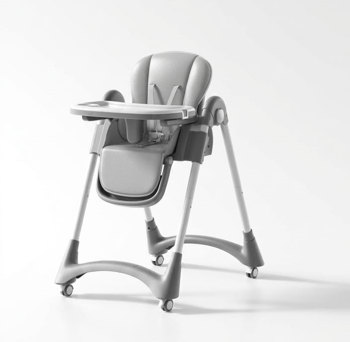 Chaise Haute AG200 Burbay 2-en-1 avec Fonction Balancelle et Dossier Inclinable