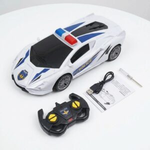 Voiture de Police Télécommandée avec Effets Sonores et Batterie Rechargeable