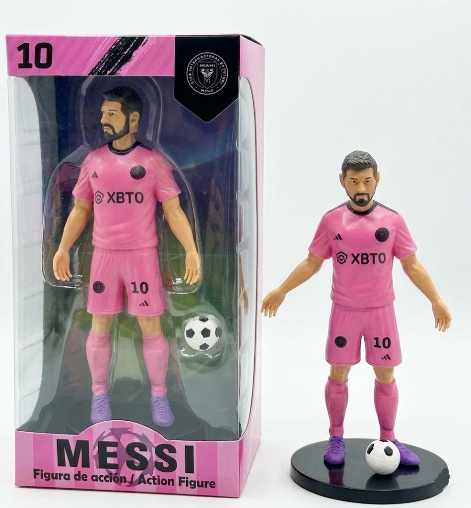 Figurine Lionel Messi Inter Miami Maillot Rose Numero 10 Logo Club – Objet de Collection Football