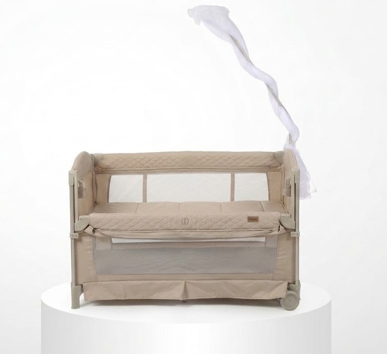 Lit Parc Bébé BK200 Burbay 2-en-1 Lit Cododo avec Plan à Langer et Moustiquaire