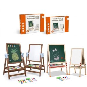 Tableau Dessin Magnetique Double Face Enfant Effacable – Tableau Blanc Et Noir Craie 2 Formats