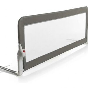 Barrière de Lit Pliable 150 cm pour Enfant Sécurité Bébé Gris