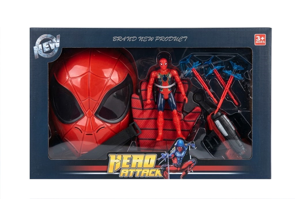 Coffret Super-Héros Spiderman avec Figurine Articulée et Masque Lumineux