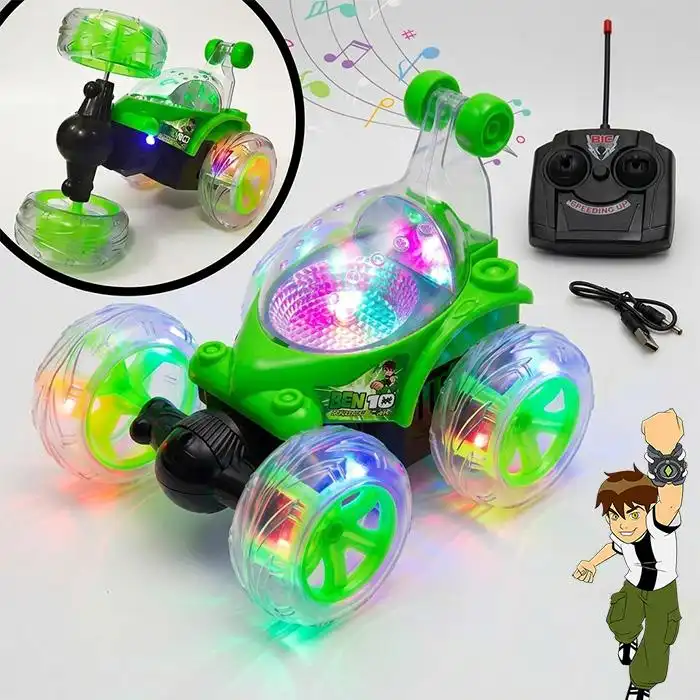 Voiture Télécommandée Ben 10 Cascade 360° avec LED et Musique