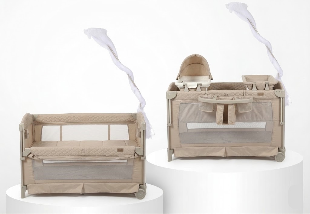 Lit Parc Bébé BK200 Burbay 2-en-1 Lit Cododo avec Plan à Langer et Moustiquaire