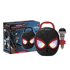 Karaoké Enfant Spider-Man Enceinte LED avec Microphone Portable Musical