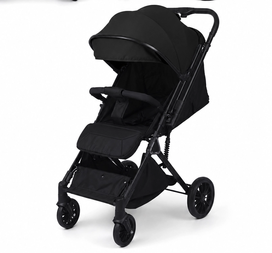 Poussette Voyage QQ1 Burbay Noire Ultra Légère et Pliable Compacte