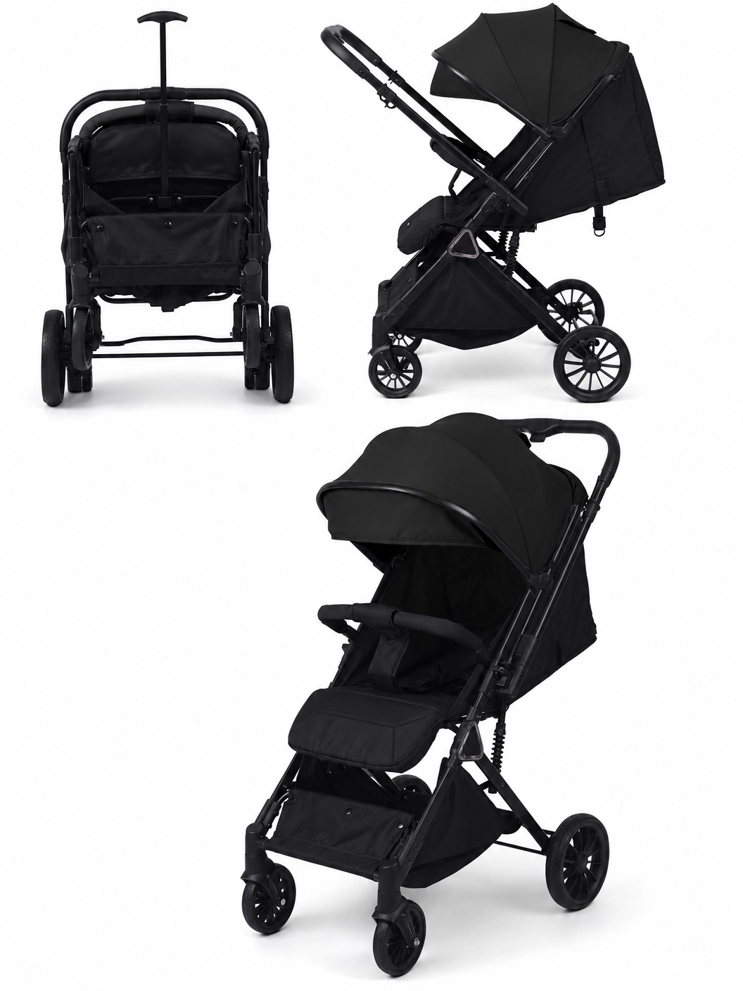 Poussette Voyage QQ1 Burbay Noire Ultra Légère et Pliable Compacte