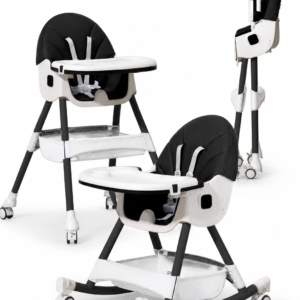 Chaise Haute AG8034 Burbay 2-en-1 avec Fonction Berçante et Tablette Amovible