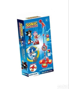 Microphone Karaoké Enfant Sonic The Hedgehog LED MP3 Pied Réglable 110 cm – Jouet Musical