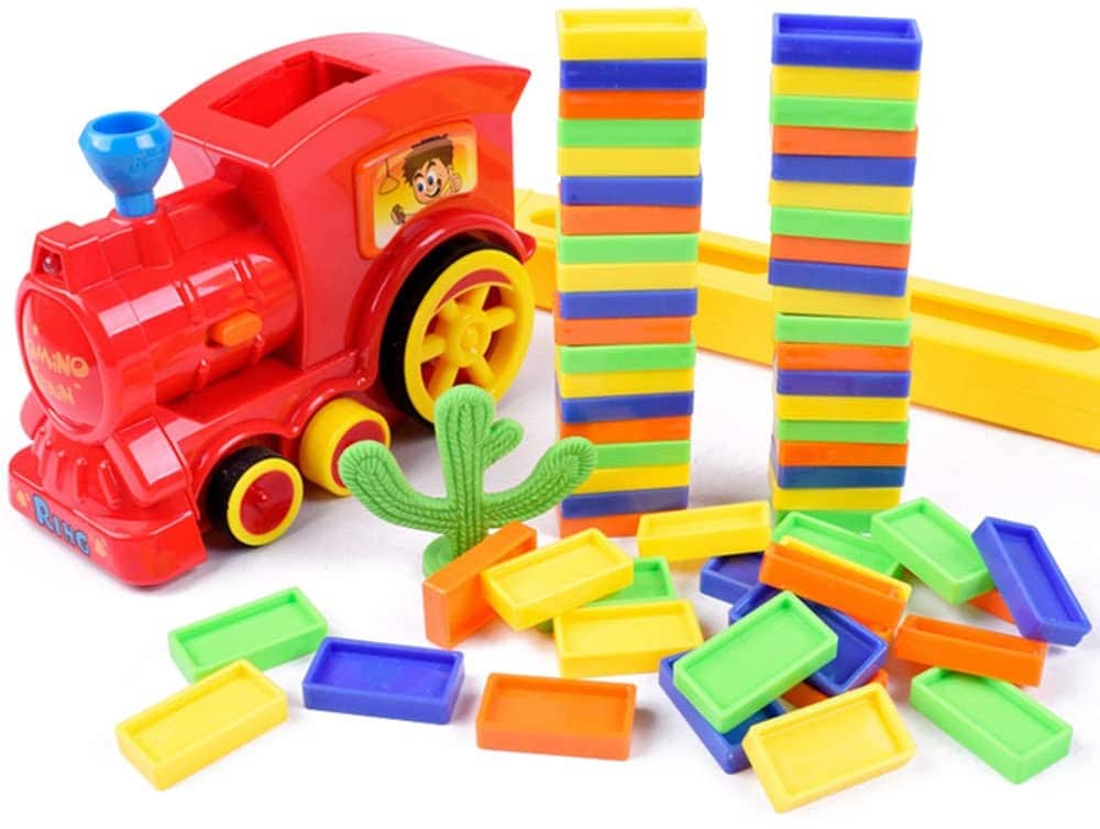 Train à Dominos Automatique Si Cheng Intelligence Domino 60 Blocs – Jouet Éducatif Motorisé
