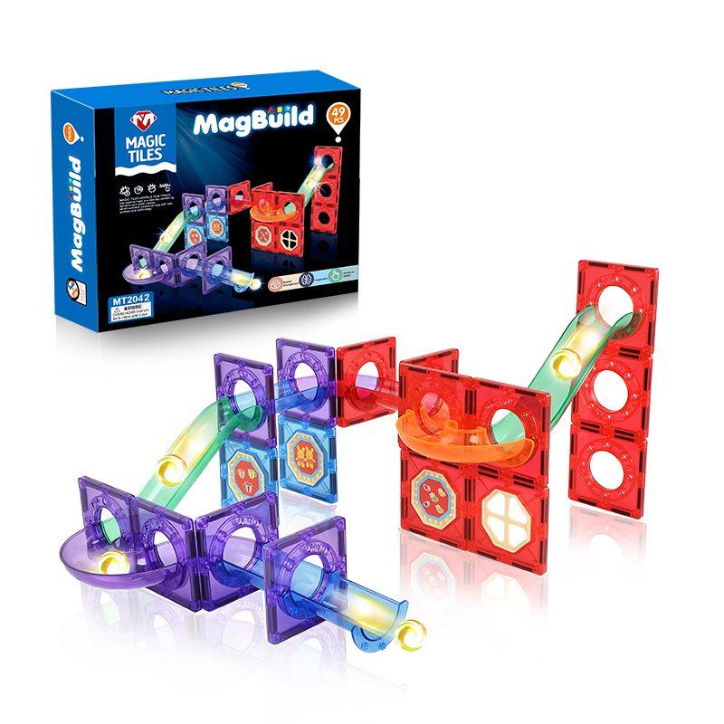 Circuit à Billes Magnétique MagBuild - Magic Tiles Marble Run 49 Pièces