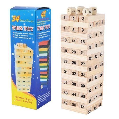 Tour d’Équilibre en Bois Wiss Toy Jeu d’Adresse Familial