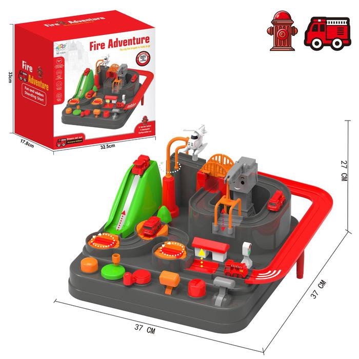 Circuit Mécanique Fire Adventure Jeu de Pompiers Éducatif pour Enfants