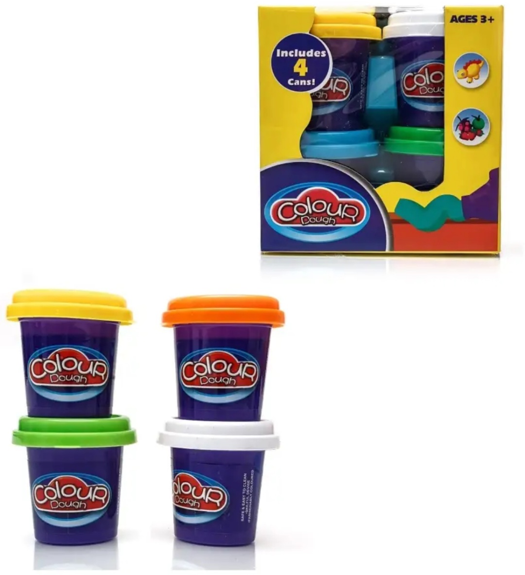 Coffret Pâte à Modeler Colour Dough 4 Couleurs – Jeu Créatif pour Enfants