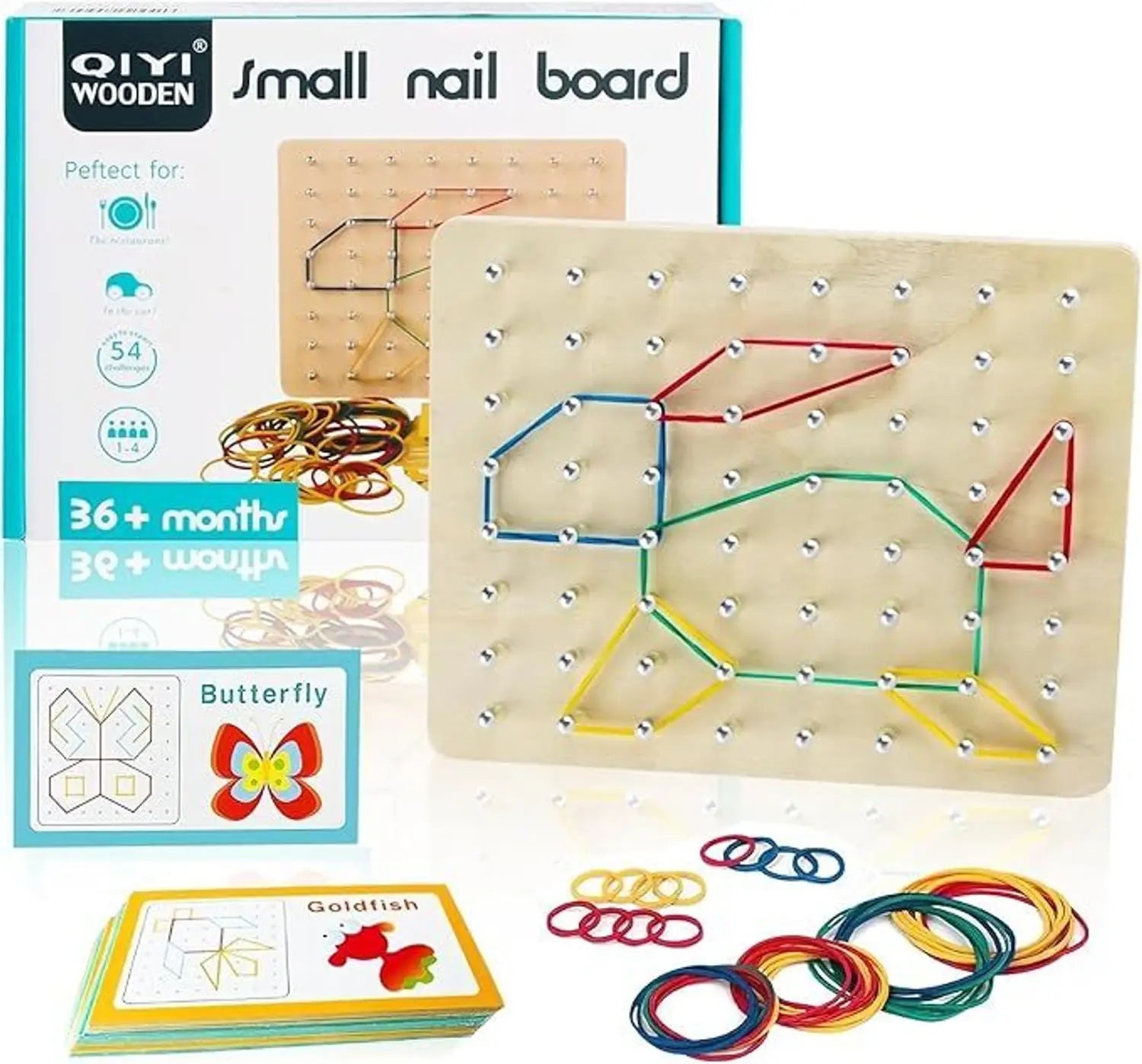 Tableau à Clous en Bois QiYi Jeu Éducatif Créatif pour Enfants
