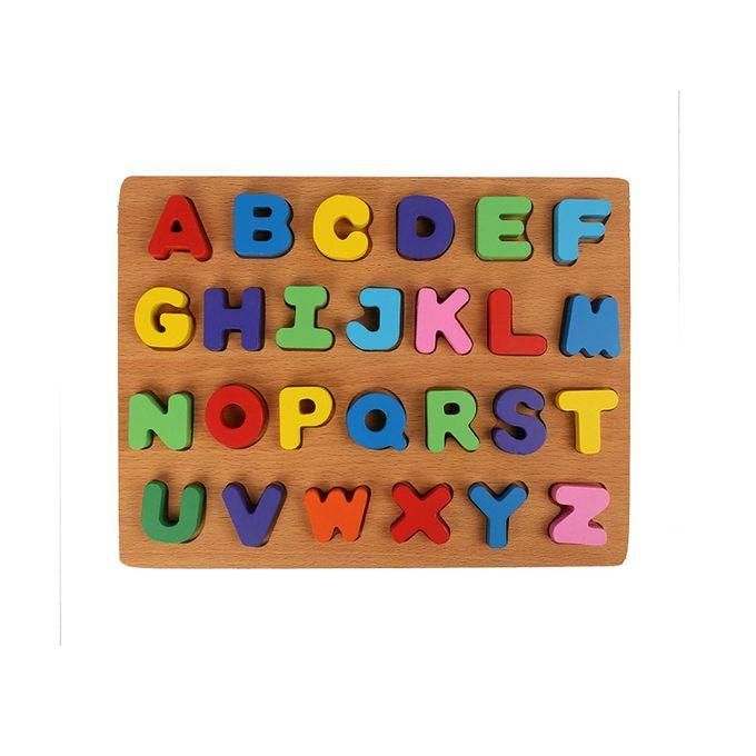 Puzzle Montessori Alphabet Majuscule A à Z en Bois pour Enfants