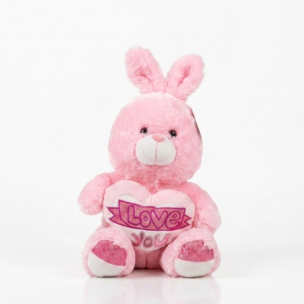 Peluche Lapin avec Cœur Love 60 cm – Grand Lapin Doux Cadeau Romantique