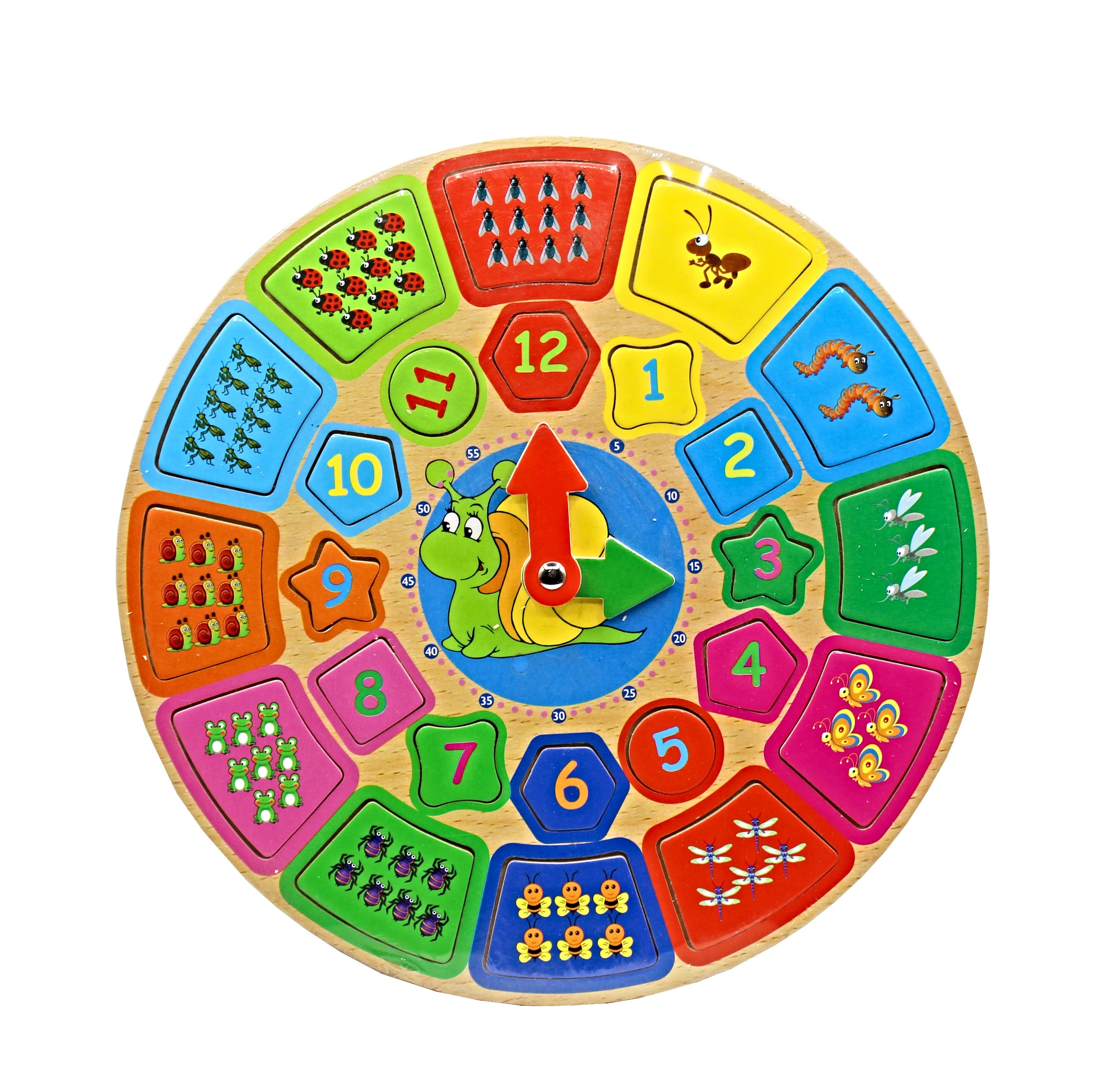 Horloge Éducative en Bois Puzzle d’Apprentissage pour Enfants