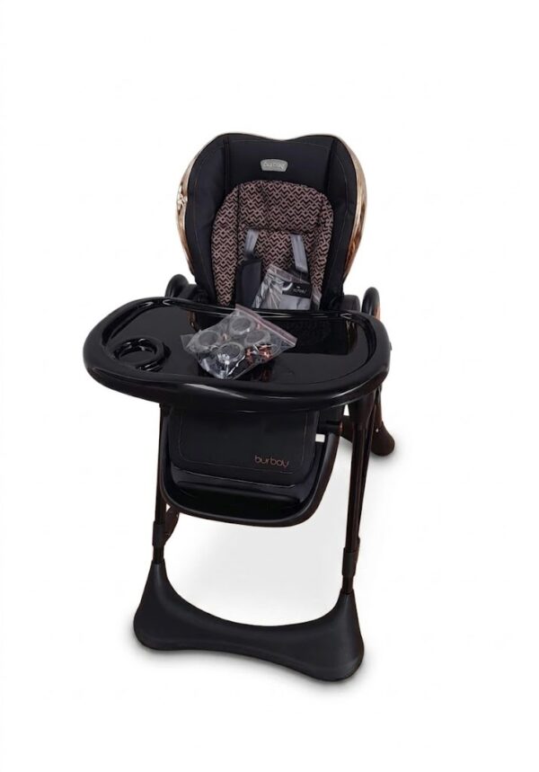 Chaise Haute Burbay E206 Réglable et Pliable – Avec Harnais 5 Points et Plateau Amovible