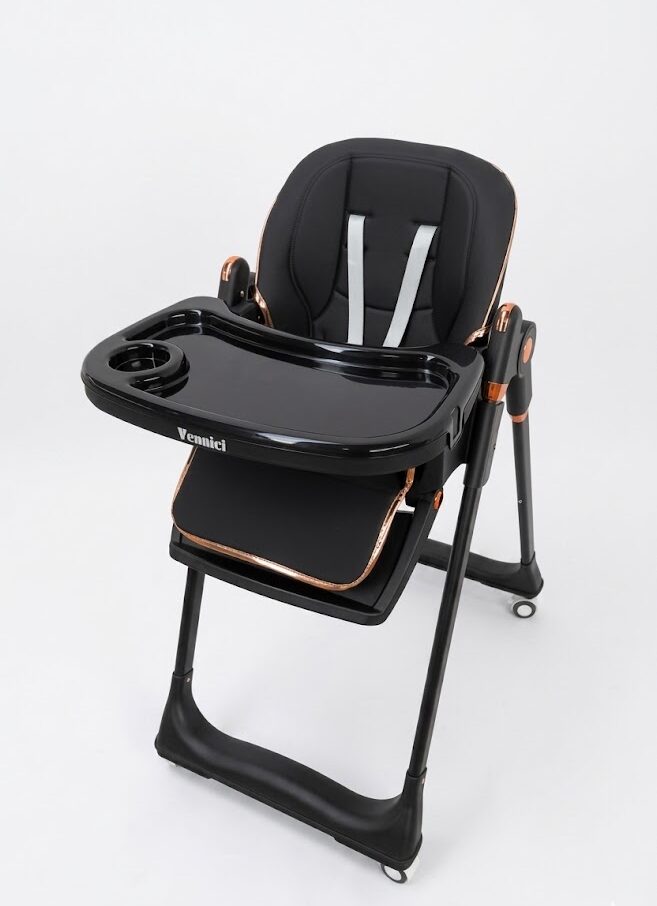 Chaise Haute Vennici 8122 Réglable et Pliable – Double Plateau et Harnais 5 Points